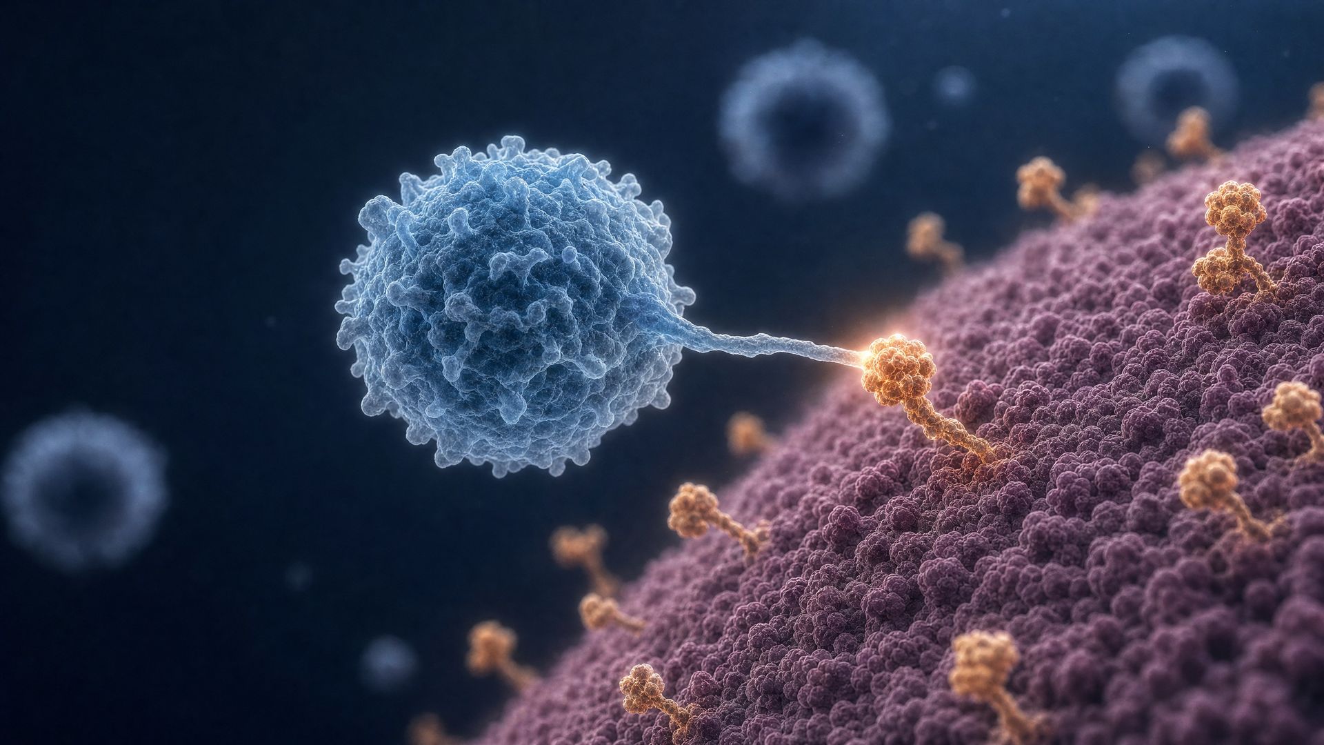 A T cell recognizing an installed marker on the tumor surface