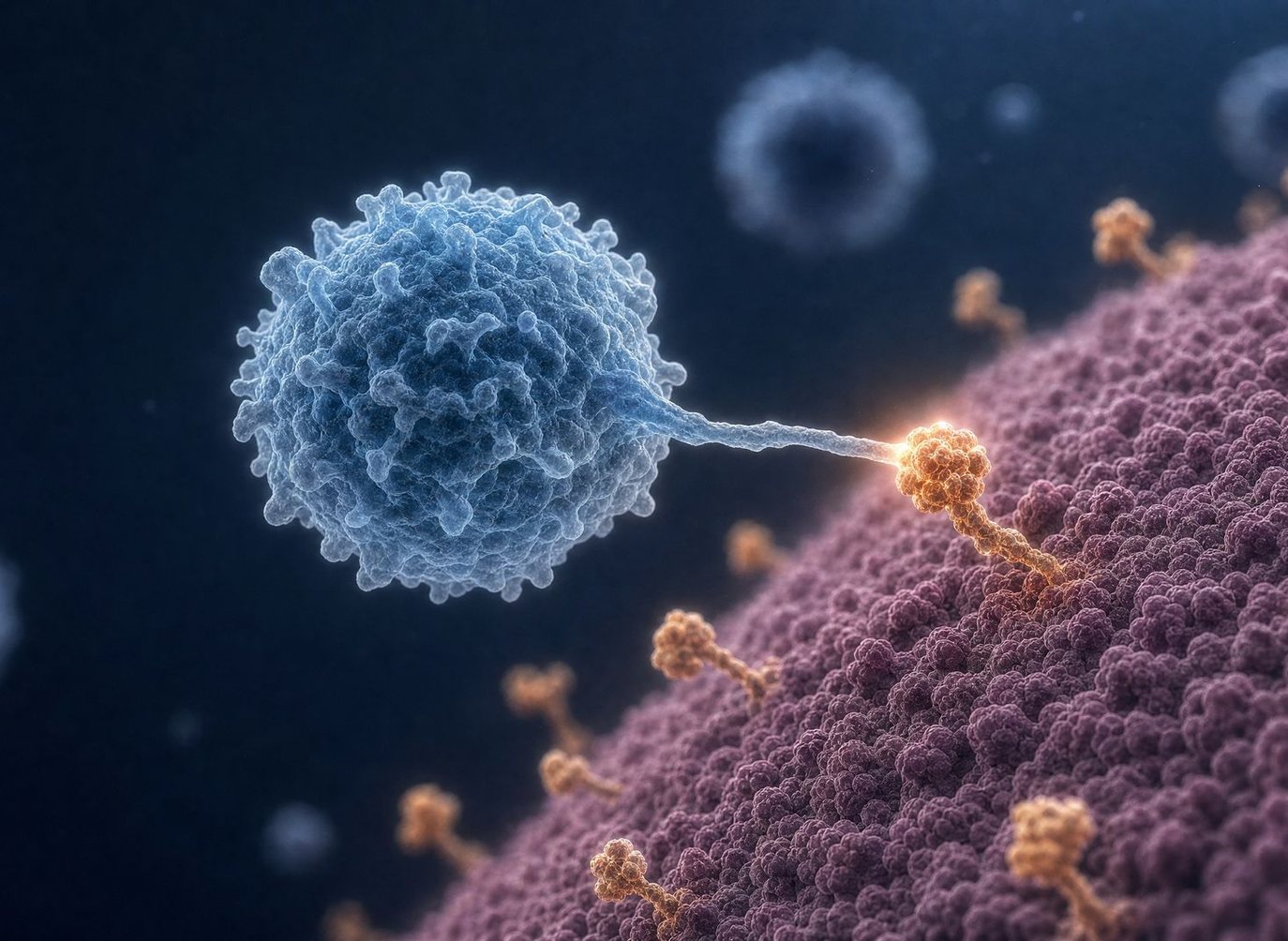 A T cell recognizing a marker on the tumor surface